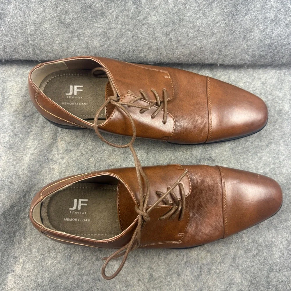 J. Ferrar Brody Mens Cognac Brown Cap Toe Oxford Dress Shoes Size 10M F18767